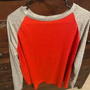 Red and grey soft baseball tee